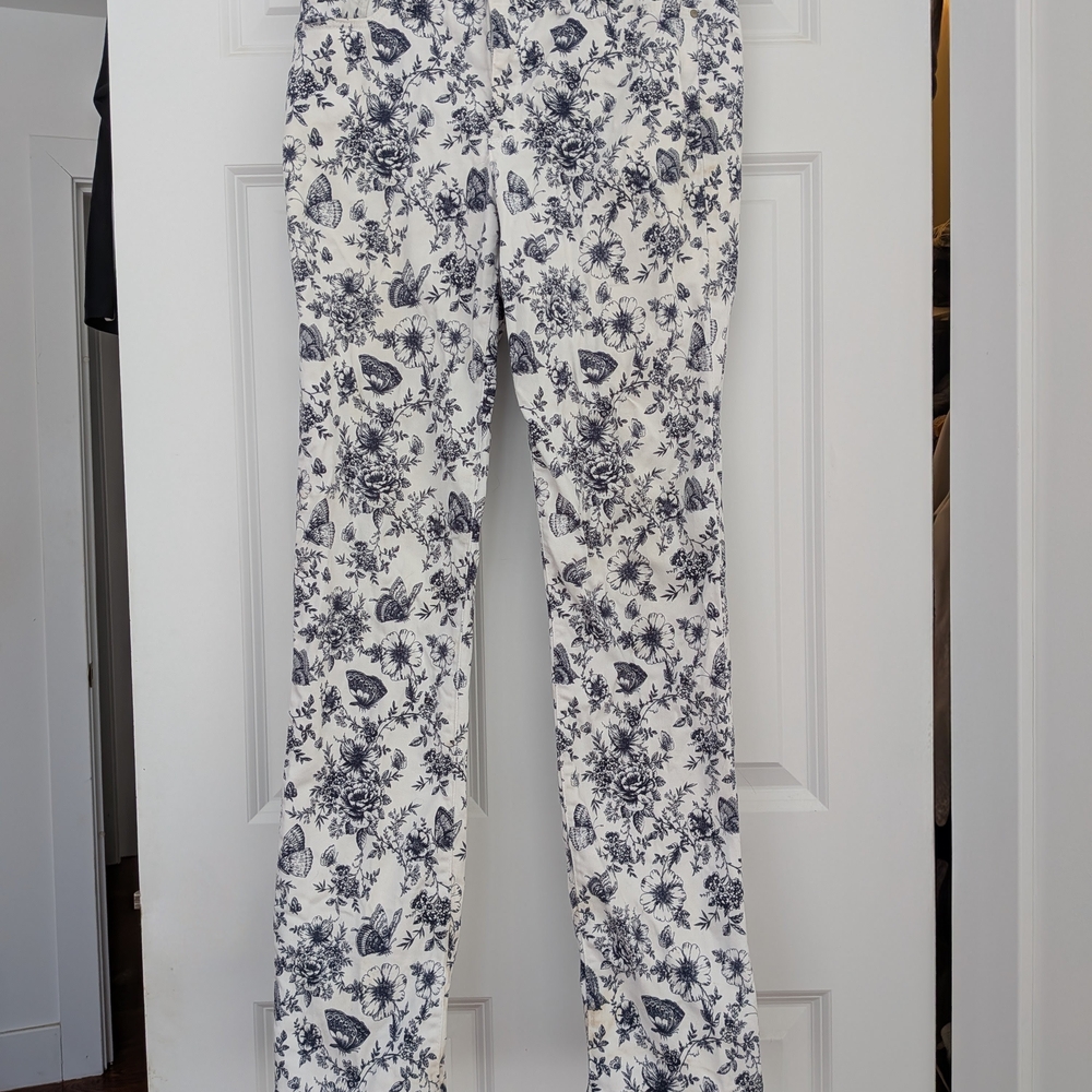 Charter Club Floral Toile Jeans W Sz4 Runs Large